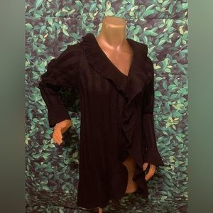 Woman’s Black Ruffled Necked Shrug (fits up to 3x)